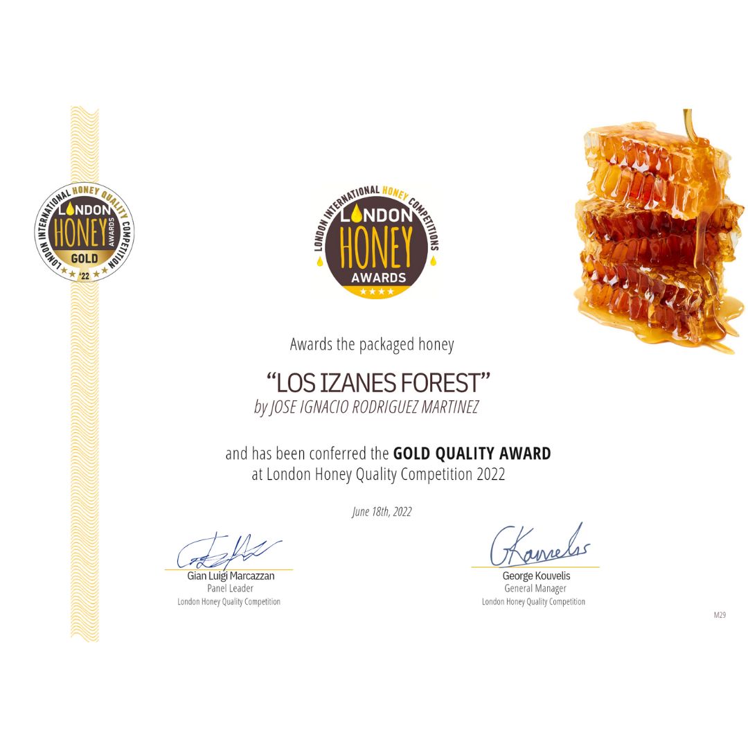 diploma london honey oro miel de bosque